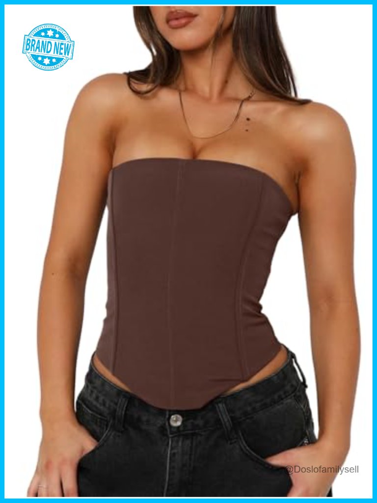Sexy Lace-Up Backless Corset Tube Top - Cropped Y2k Going Out Tank